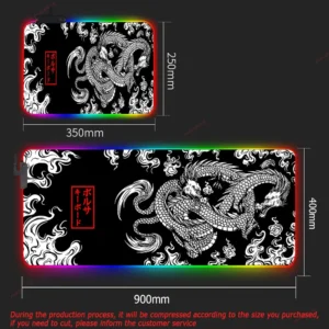 Gaming Mouse Pad Dragon Desk Mat HD Black 900